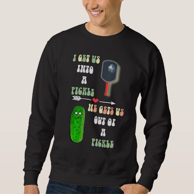 Moletom Casal de Piada de Pickle de Pickleball Pun (Frente)
