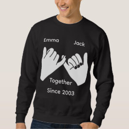 Moletom Casal personalizado com nomes e ano personalizados