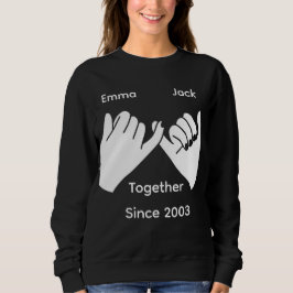 Moletom Casal personalizado com nomes e ano personalizados