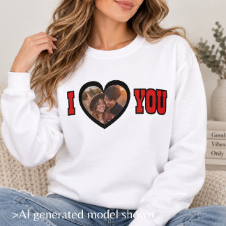 Moletom Casal Personalizado Foto Coração Eu Te Amo Românti