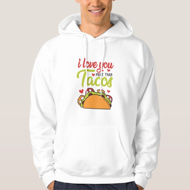 Moletom Casal Presente Eu Te Amo Mais Do Que Tacos (Frente)