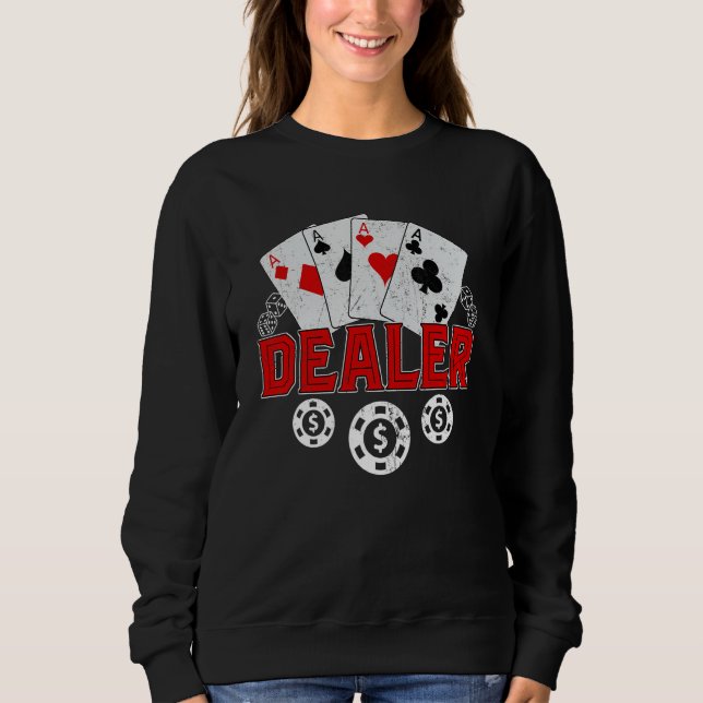 Moletom Casino Dealer Halloween Costume Shirt Poker Gambli (Frente)