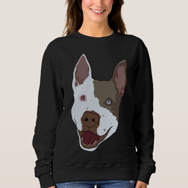 Moletom Castanho-Olhado E Pitbull Branco (Frente)