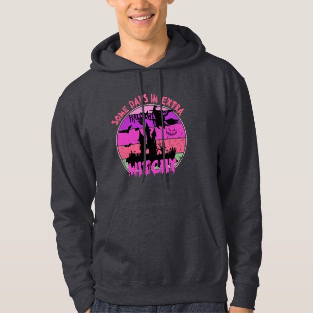 Moletom Castelo de Witch Silhouette - Retro Sunset Hallowe (Frente)