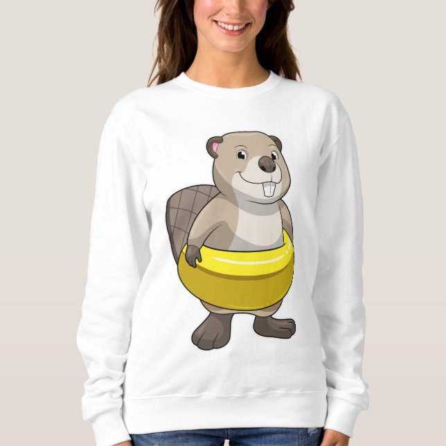 Moletom Castor a nadar com anel de Natação (Frente)