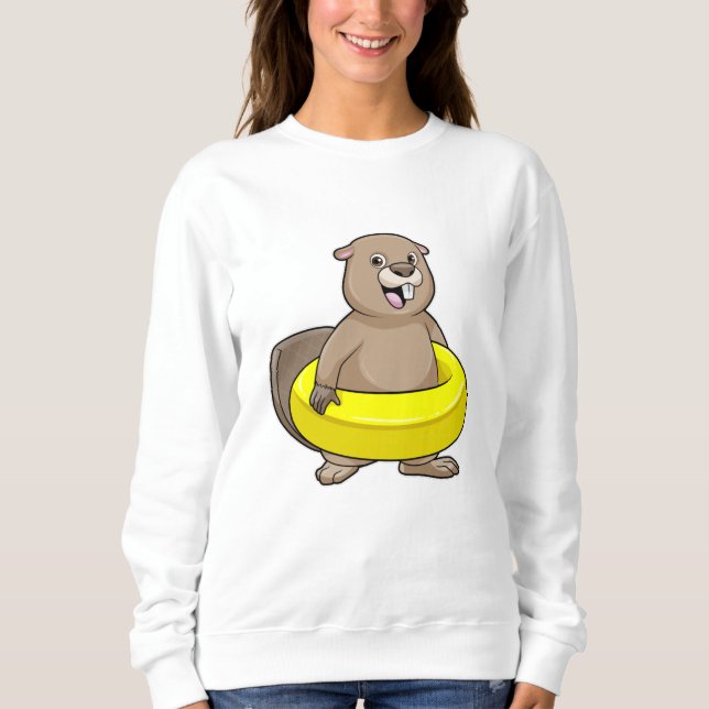 Moletom Castor a nadar com anel de Natação (Frente)