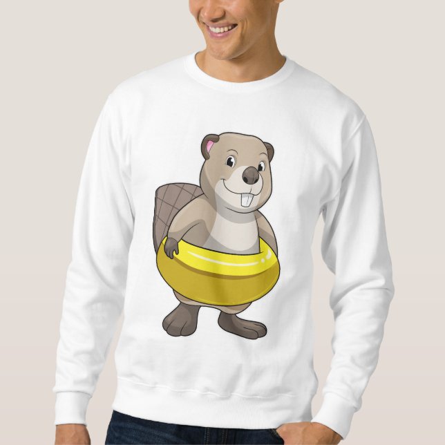 Moletom Castor a nadar com anel de Natação (Frente)