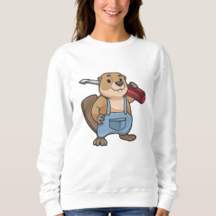 Moletom Castor como artesão com chave de fenda