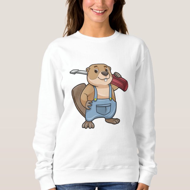 Moletom Castor como artesão com chave de fenda (Frente)