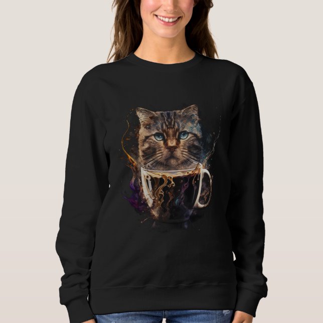 Moletom Cat Coffee Graphic Tees Men Women Boys Girls  1 (Frente)