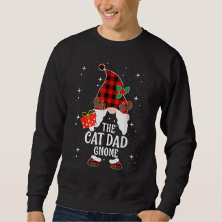 Moletom Cat Dad Gnome Buffalo Plaid Matching Family Christ