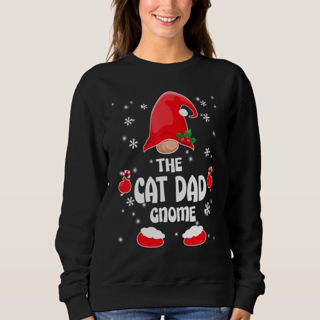 Moletom Cat Dad Gnome Family Matching Christmas Pajama (Frente)