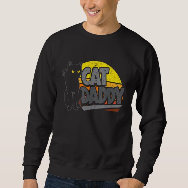 Moletom Cat Daddy Vintage Sunset Retro Distressed Fathers  (Frente)