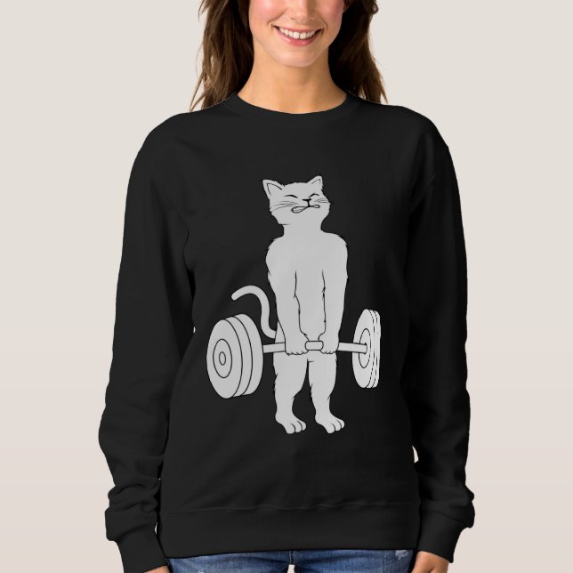 Moletom Cat Deadlif Powerlifting Kitty Weightlifting Cat (Frente)