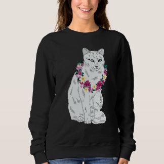 Moletom Cat Flower Kitten roses Cats Cute White Cat