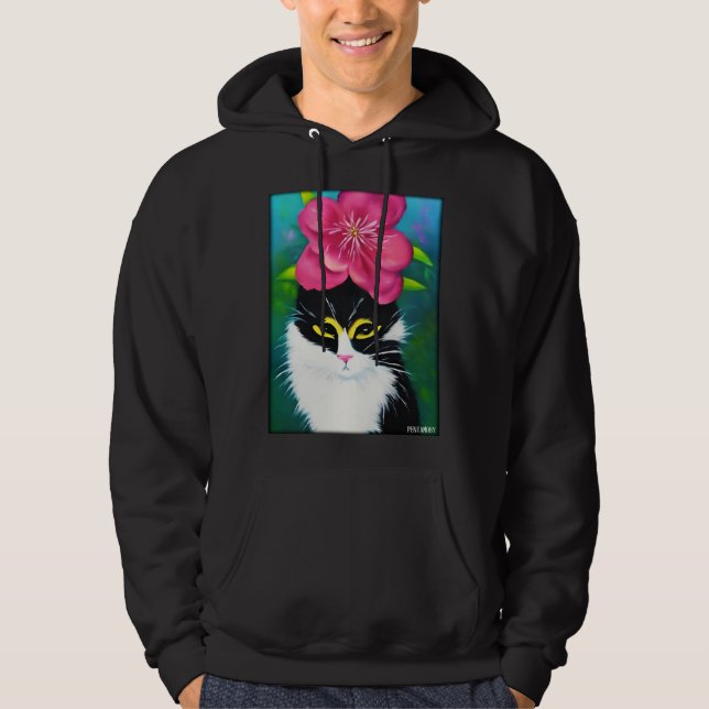 Moletom Cat Flower Natural Flower Garden Cat Love Cat  4 (Frente)