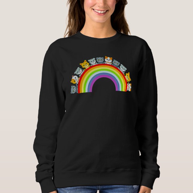 Moletom Cat Group Rainbow Cat Lover Funny (Frente)