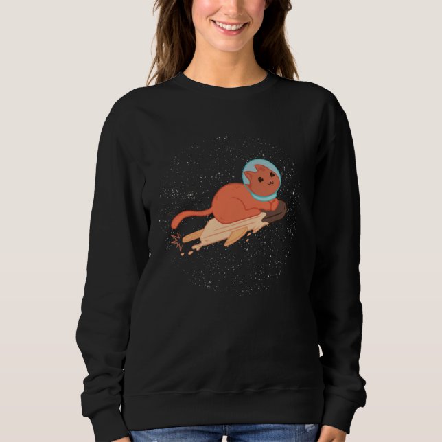 Moletom Cat Ice Cream Flys Universe Galaxy Kitten Kids s G (Frente)