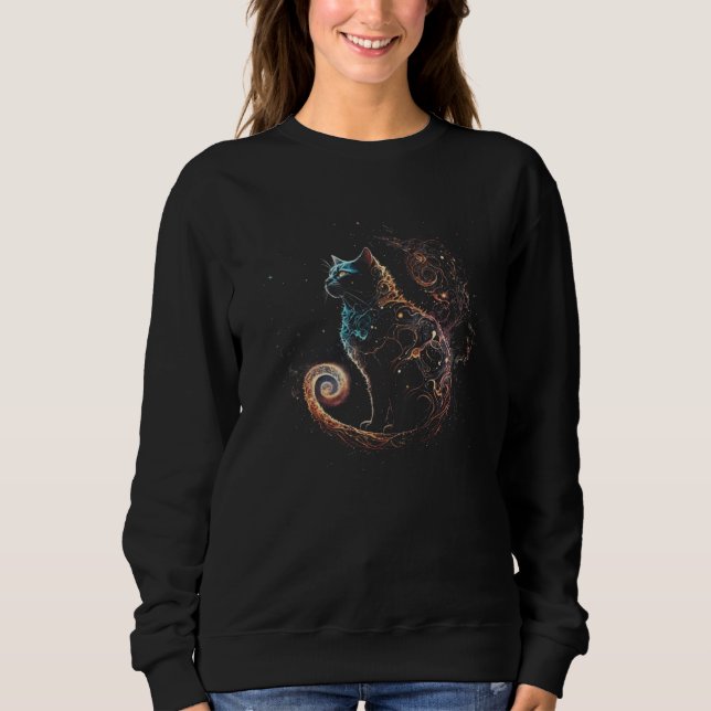 Moletom Cat In The Galaxy And Space Kitten Cat Head 1 (Frente)