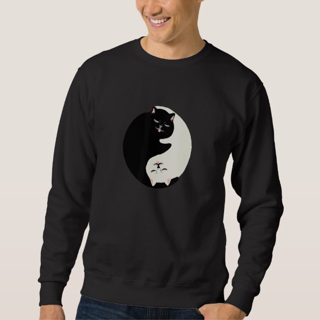 Moletom Cat Kitten Yin White Yang Black Animal Balance Sym (Frente)