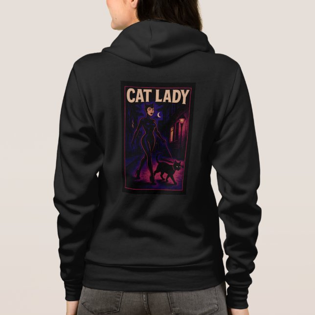 Moletom Cat Lady -Cats Art Lover- City Night Comic Graphic (Verso)