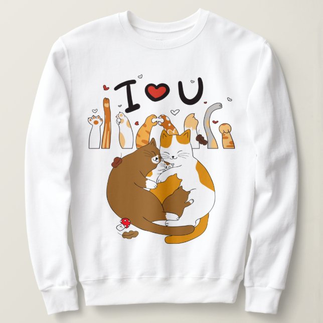 Moletom Cat Love Sweet (Frente do Design)