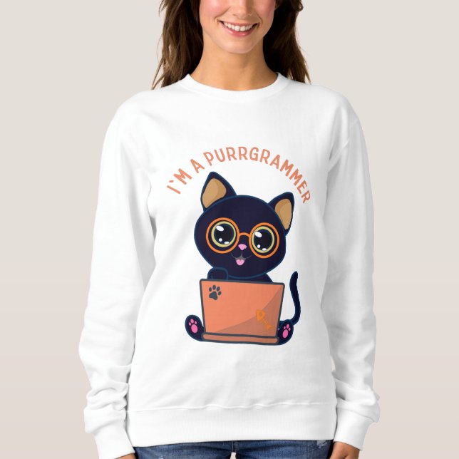 Moletom Cat Lovers Eu sou um programador de purrgrammer (Frente)
