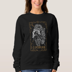 Moletom Cat Lucifer Tarot Card Pagan Goblincore Gótico Occ