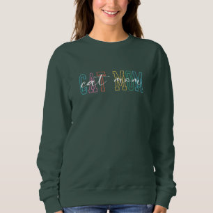 Moletom Cat Mãe Trendência Gráfica e amantes Coloridos de 