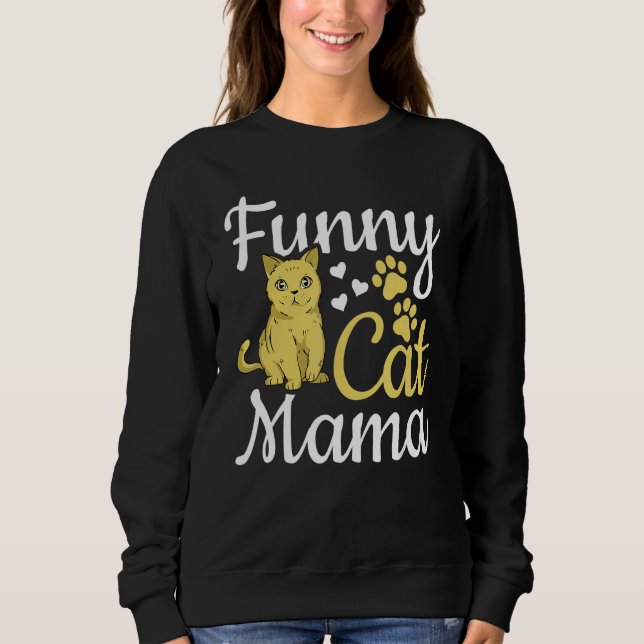 Moletom Cat Mama  Cat Mom Cute Cat  I  Cat Mama 1 (Frente)