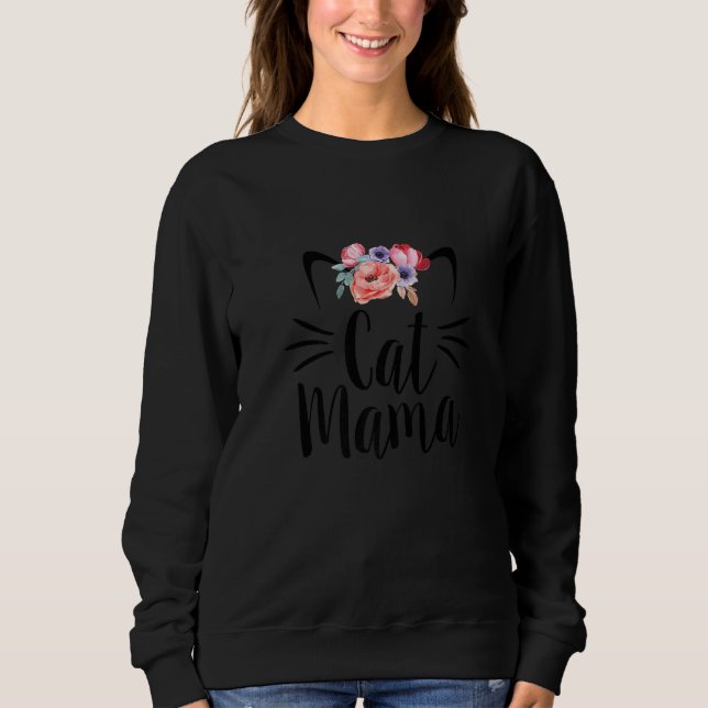 Moletom Cat Mama Cute Floral Feline (Frente)