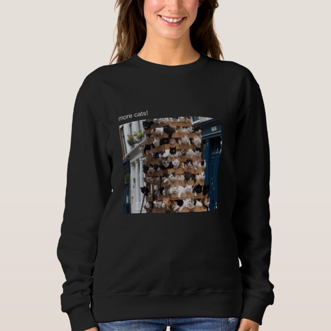 Moletom Cat Meme Tshirt Silly Cat Funny Kitty Meow Hiss Ki (Frente)