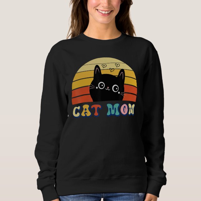 Moletom Cat Mom Cat  Mother s Day Mom Women Mothers (Frente)