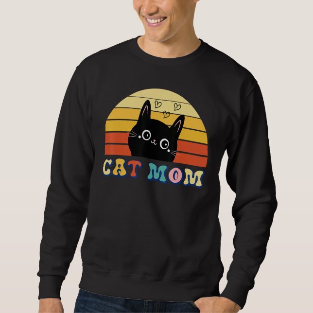 Moletom Cat Mom Cat  Mother s Day Mom Women Mothers (Frente)