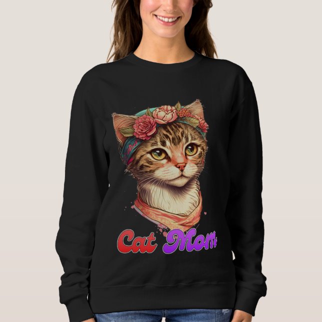 Moletom Cat Mom Mama Kitty Kitten  Mommy Mother s Day  1 (Frente)