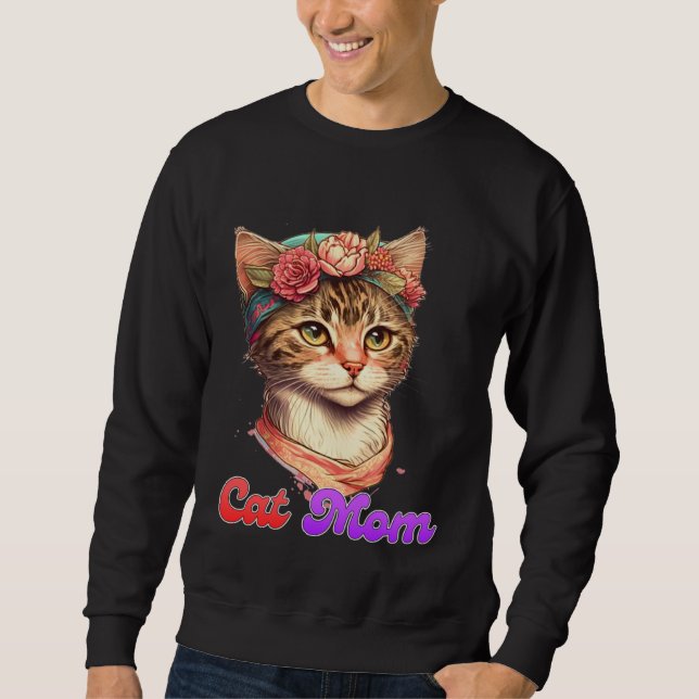 Moletom Cat Mom Mama Kitty Kitten  Mommy Mother s Day  1 (Frente)