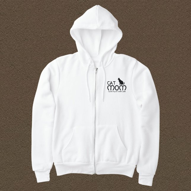 Moletom Cat Mom Pet Lover Funny Quote Cute Black And White (Criador carregado)