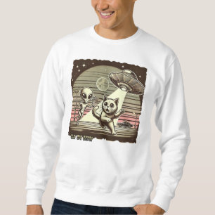 Moletom Cat OVNI Selfie: Invasão de Vintage (Hoodie Mascul