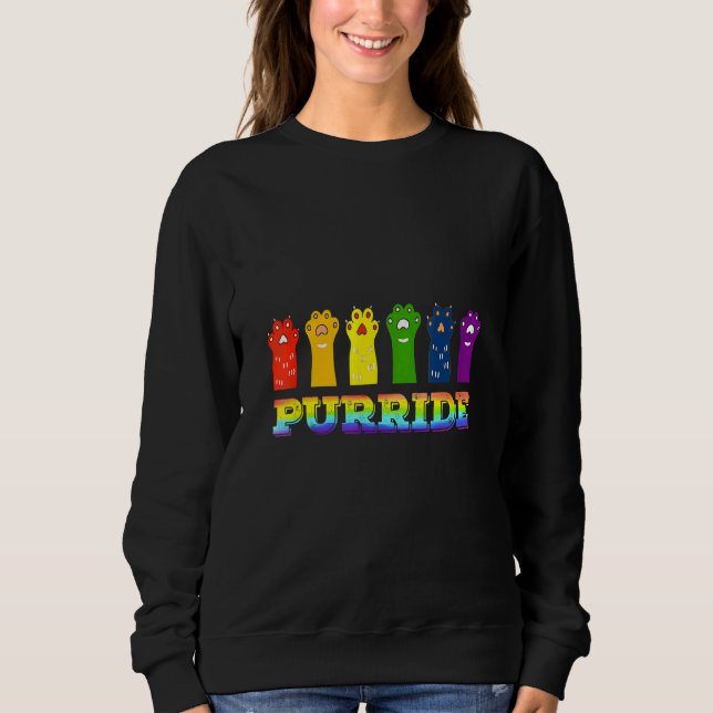 Moletom Cat Purride Rainbow Lgbt Pride Pet Igualdade Lgbtq (Frente)