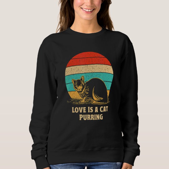 Moletom Cat Purring Animal Pun Positivity Cat  Positive Qu (Frente)