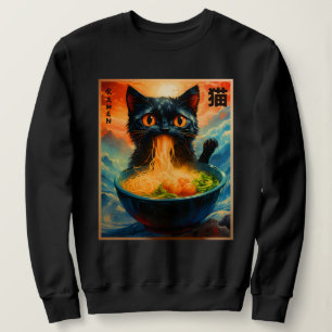 Moletom Cat Ramen Japonês Kawaii Cat Anime Cat Ramen