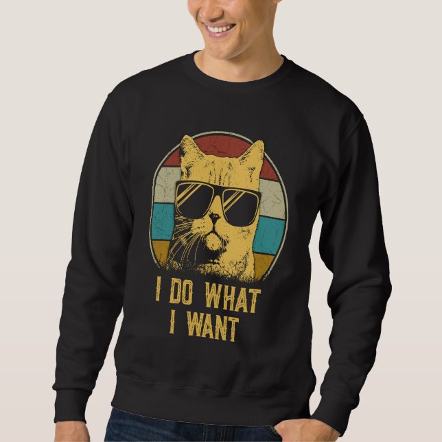 Moletom Cat   Retro 80s i do what i want cat (Frente)