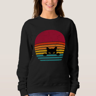 Moletom Cat retro vintage sunset peeking
