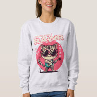 Cat Rock and Roll Guitar Músico Engraçado T-Shirt