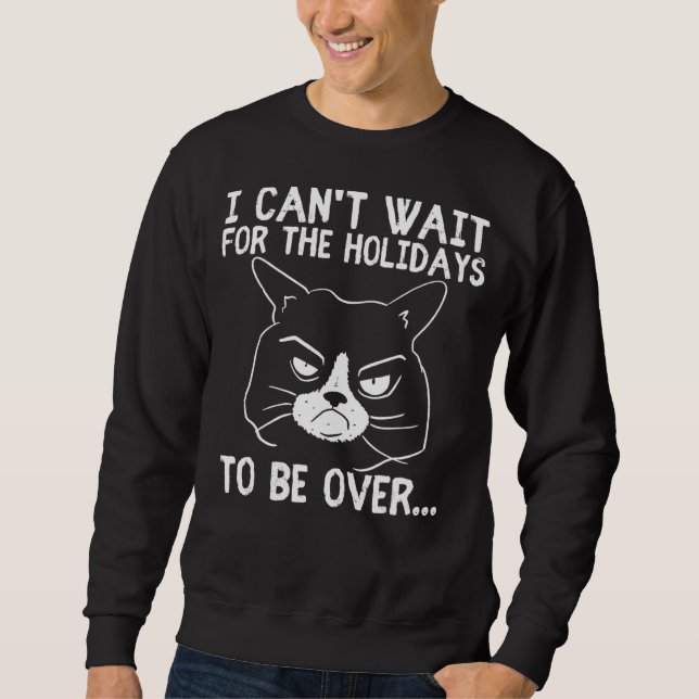 Moletom Cat Sendo Grumpy Má Humor Feriados de Natal Morni (Frente)