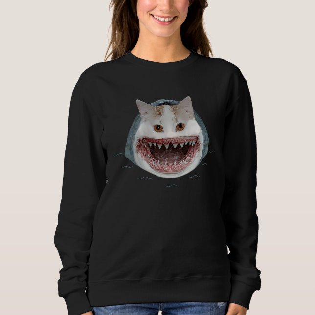 Moletom Cat Shark   Shark  Cat    Scary Cat (Frente)