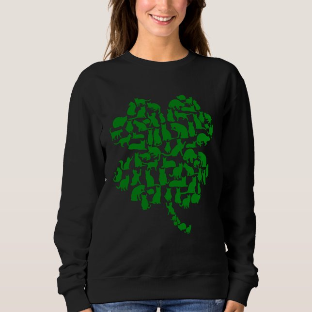 Moletom Cat St Patricks Cattys Catricks Day Girls Women Sh (Frente)