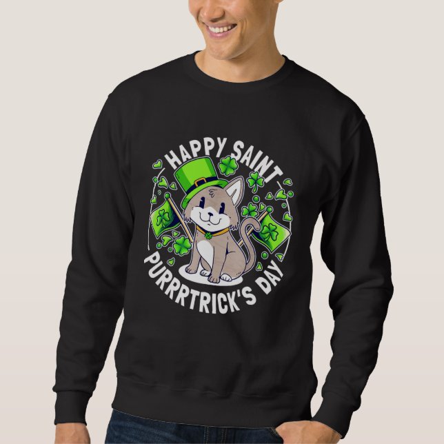 Moletom Cat St Patricks Day Kitten I Purrrtrick s Day (Frente)