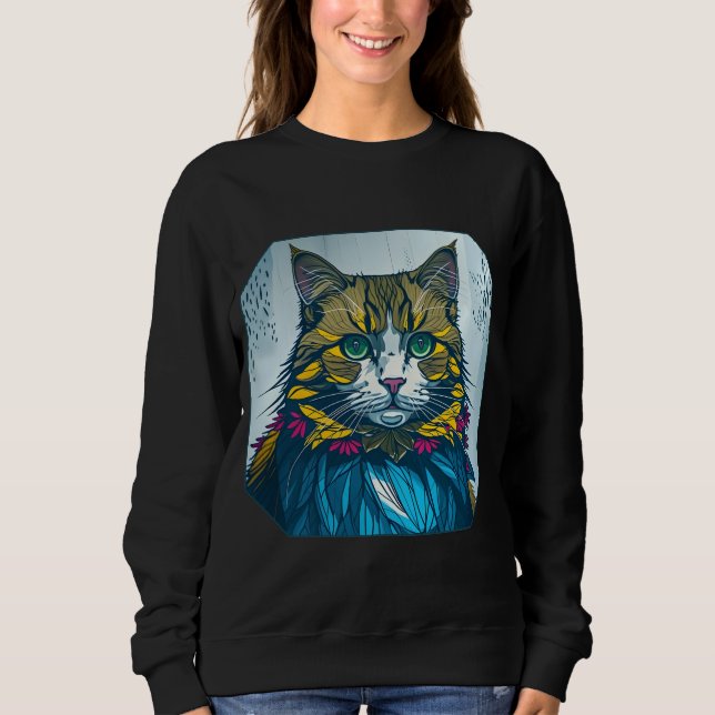 Moletom Cat That Ate The Canary Feathers | Wearable Art (Frente)