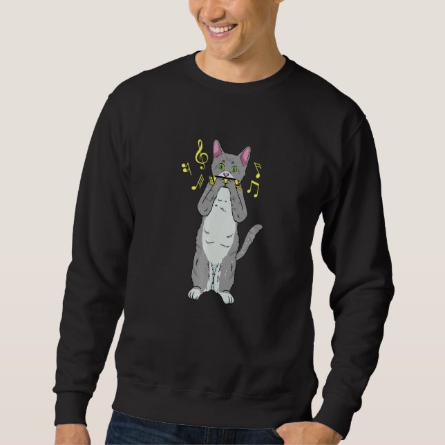Moletom Cat Tocando Harmonia (Frente)